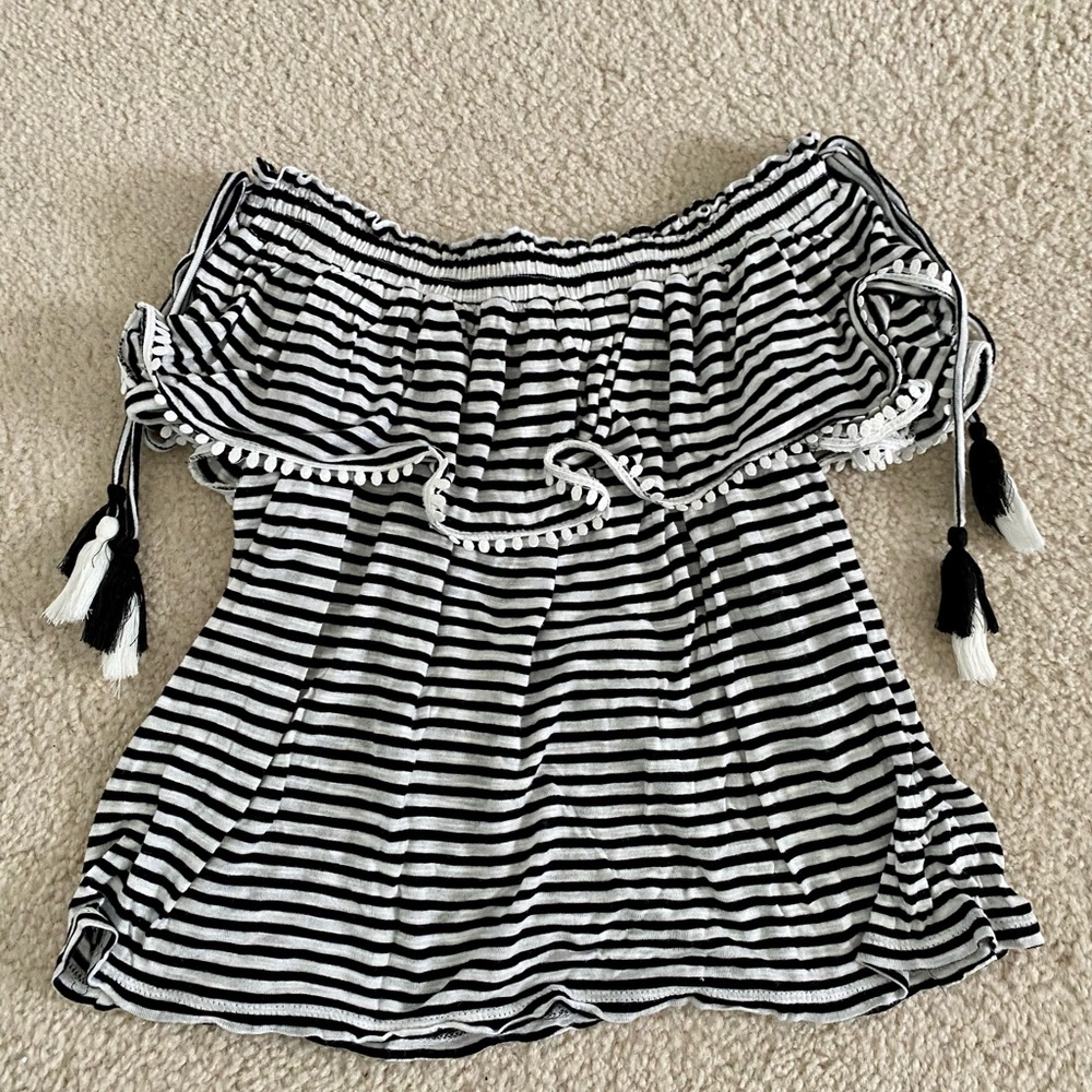 Striped off shoulder top